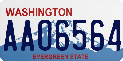 WA license plate AAO6564