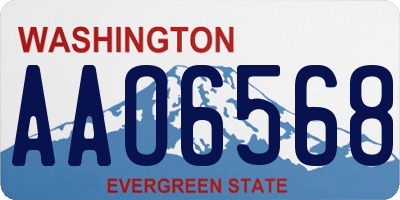 WA license plate AAO6568