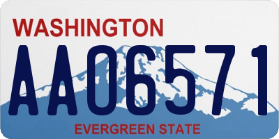 WA license plate AAO6571