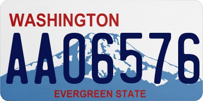 WA license plate AAO6576