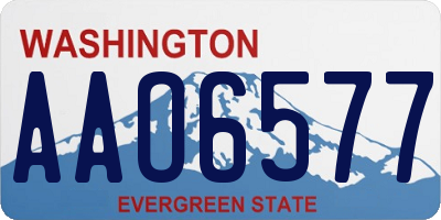 WA license plate AAO6577