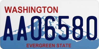 WA license plate AAO6580
