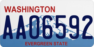 WA license plate AAO6592