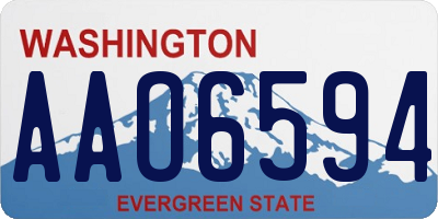 WA license plate AAO6594