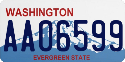WA license plate AAO6599