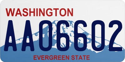 WA license plate AAO6602