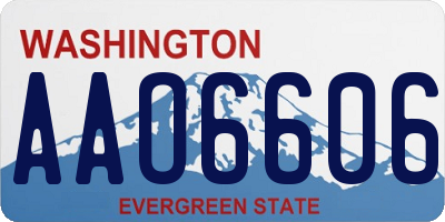 WA license plate AAO6606