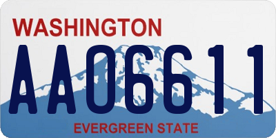 WA license plate AAO6611