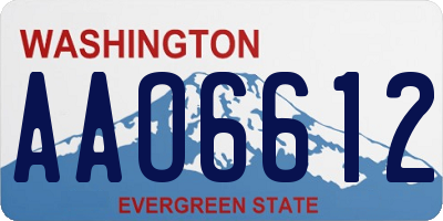 WA license plate AAO6612