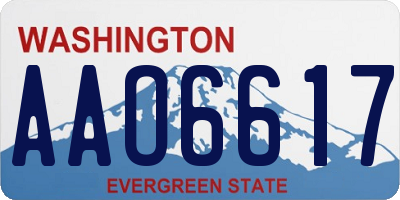WA license plate AAO6617