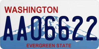 WA license plate AAO6622