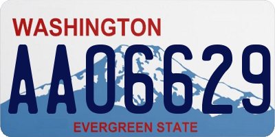 WA license plate AAO6629