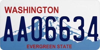 WA license plate AAO6634