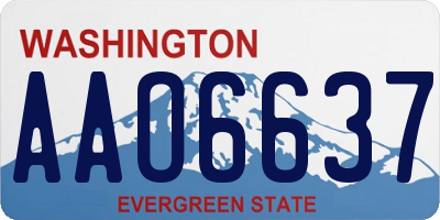 WA license plate AAO6637