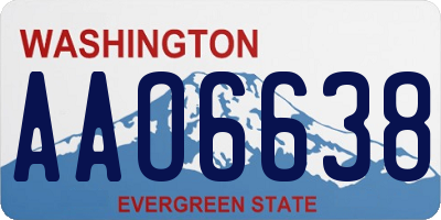 WA license plate AAO6638
