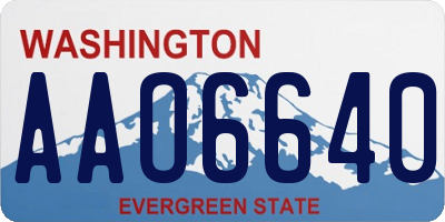 WA license plate AAO6640