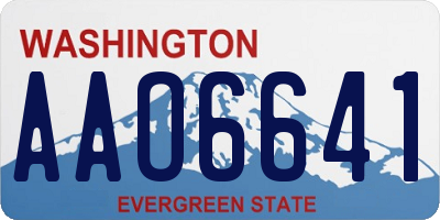 WA license plate AAO6641