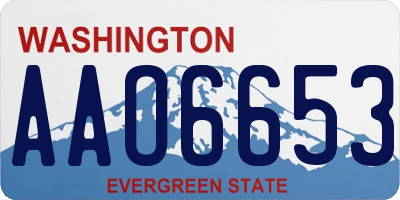 WA license plate AAO6653