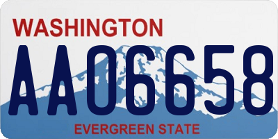WA license plate AAO6658
