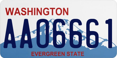 WA license plate AAO6661