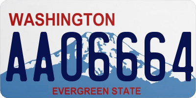 WA license plate AAO6664