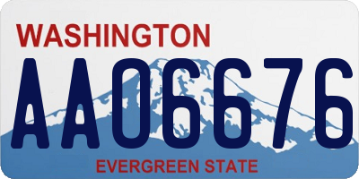 WA license plate AAO6676