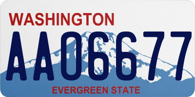 WA license plate AAO6677