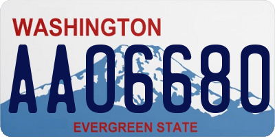 WA license plate AAO6680