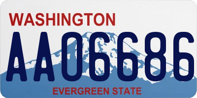 WA license plate AAO6686