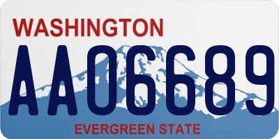 WA license plate AAO6689