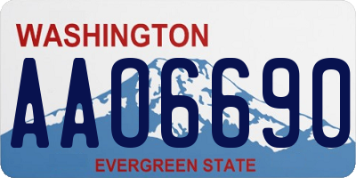 WA license plate AAO6690