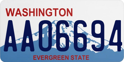 WA license plate AAO6694