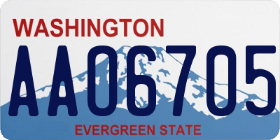 WA license plate AAO6705