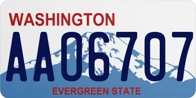 WA license plate AAO6707