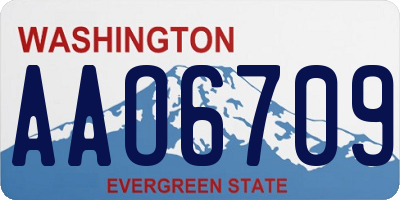 WA license plate AAO6709