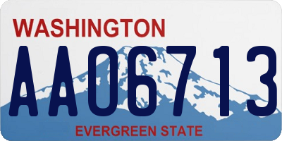 WA license plate AAO6713