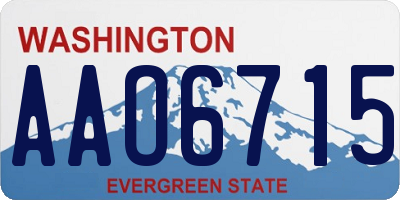 WA license plate AAO6715