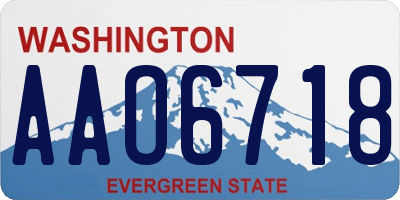 WA license plate AAO6718