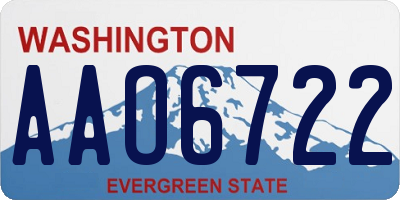 WA license plate AAO6722