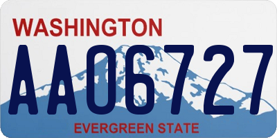 WA license plate AAO6727