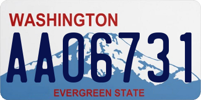 WA license plate AAO6731