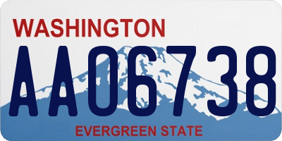 WA license plate AAO6738