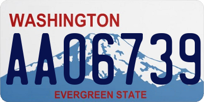 WA license plate AAO6739