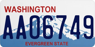 WA license plate AAO6749