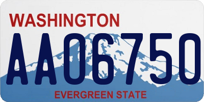 WA license plate AAO6750
