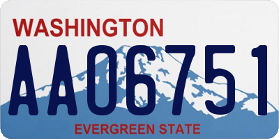 WA license plate AAO6751