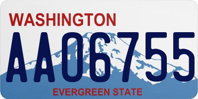 WA license plate AAO6755