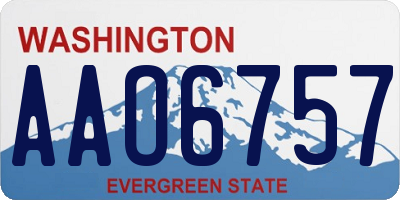 WA license plate AAO6757
