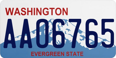 WA license plate AAO6765