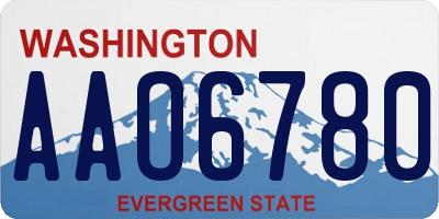 WA license plate AAO6780